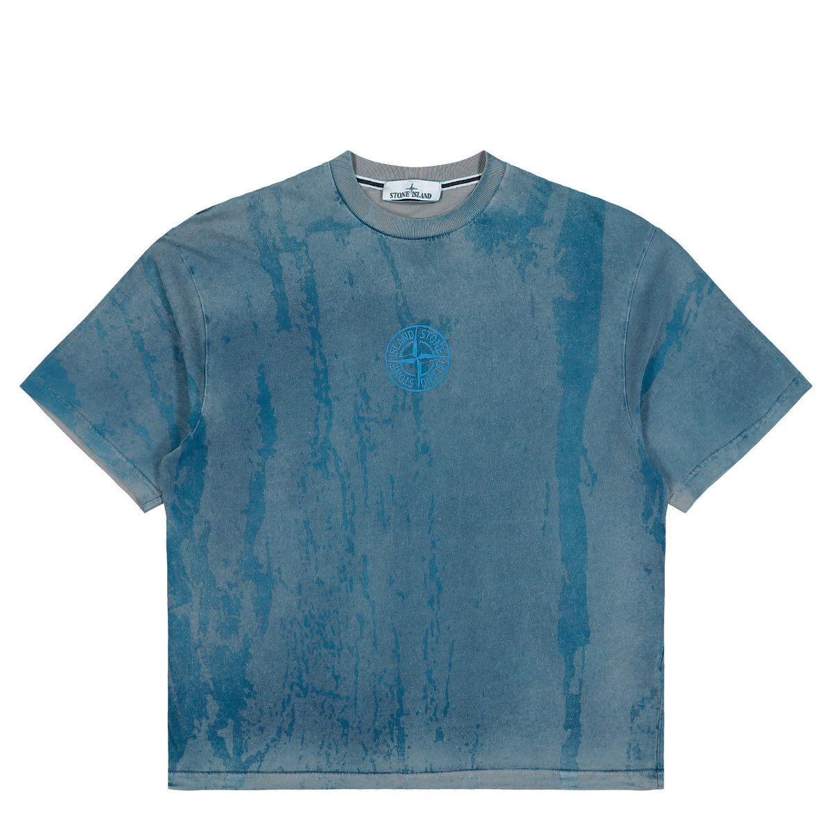 Stone Island Laser Colour Garment Dyed Bark Print T-Shirt Grey T-Shirts L2S152100002-S0440 V0060 Detail View 1 | GATE