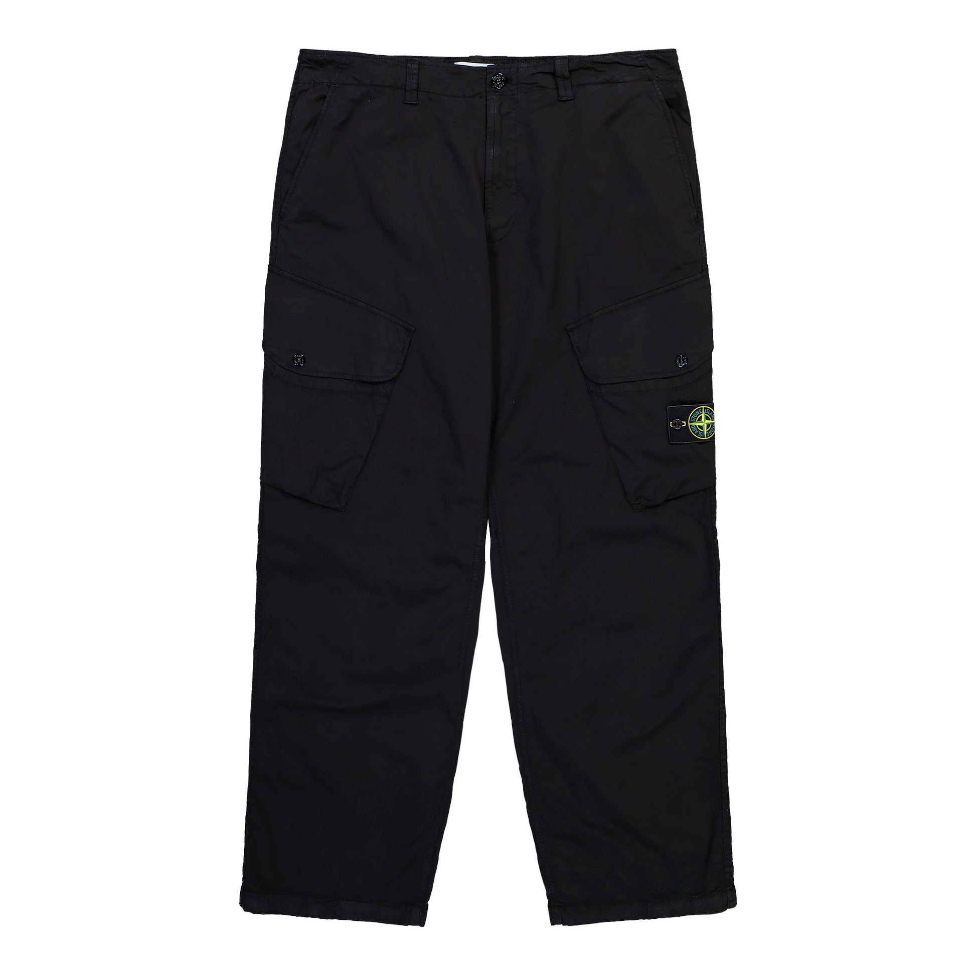 Stone Island Loose-Fit Cargo Trousers With Snap Pockets Black Pants L2S153100003-S0A10 V0029 Detail View 1 | GATE