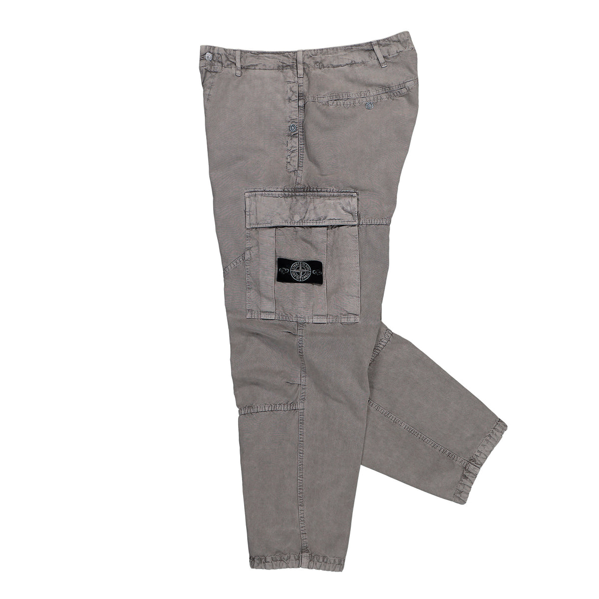 Stone Island Loose-Fit Cargo Trousers With Drawstring Cuffs Grey Pants L2S153100038-S00T6 V0060 Detail View 3 | GATE