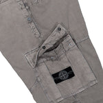 Stone Island Loose-Fit Cargo Trousers With Drawstring Cuffs Grey Pants L2S153100038-S00T6 V0060 Detail View 6 | GATE
