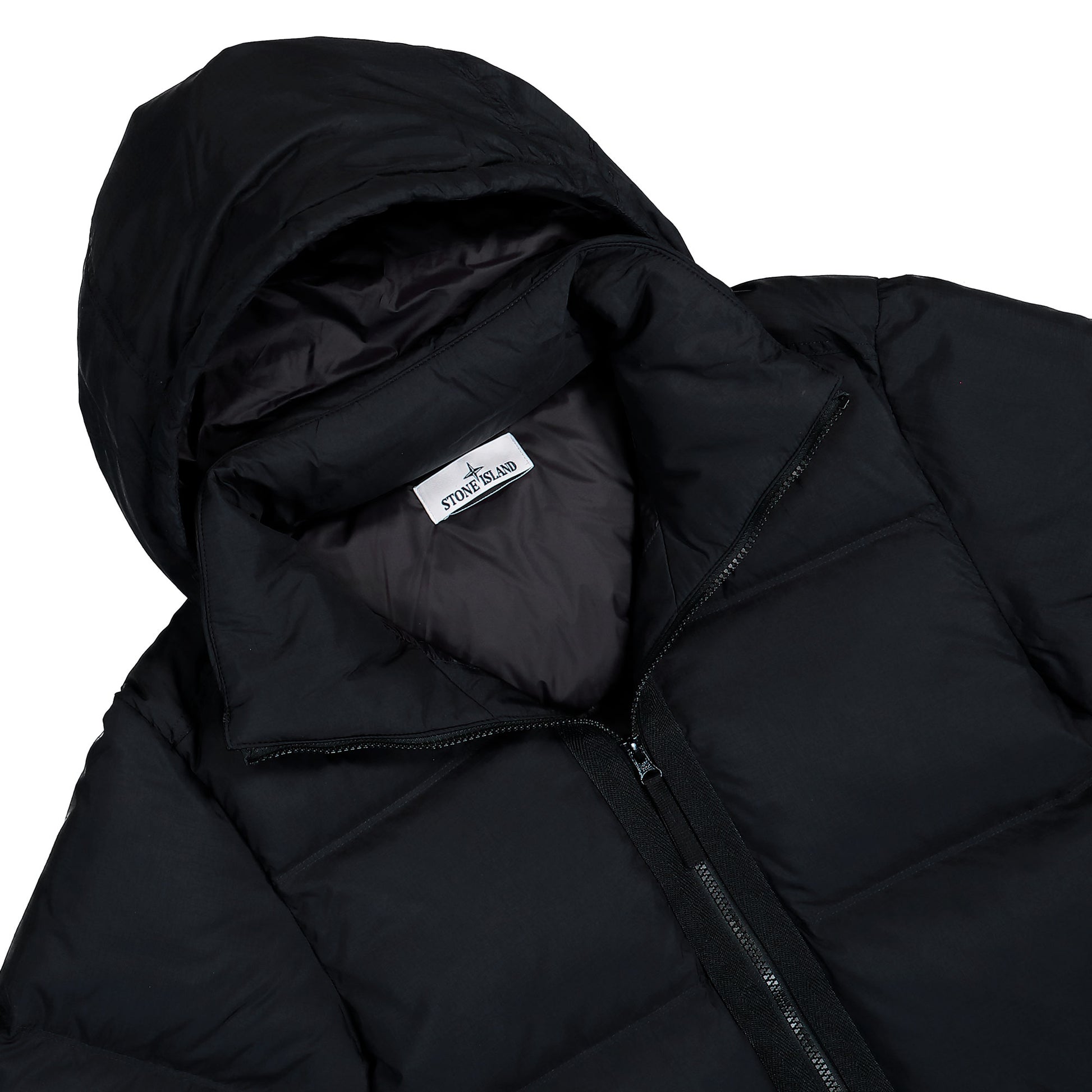 Stone Island Ripstop CORDURA® Tear Resistant Down Jacket With Detachable Hood Black Jackets L2S154100013-S0483 V0029 Detail View 3 | GATE