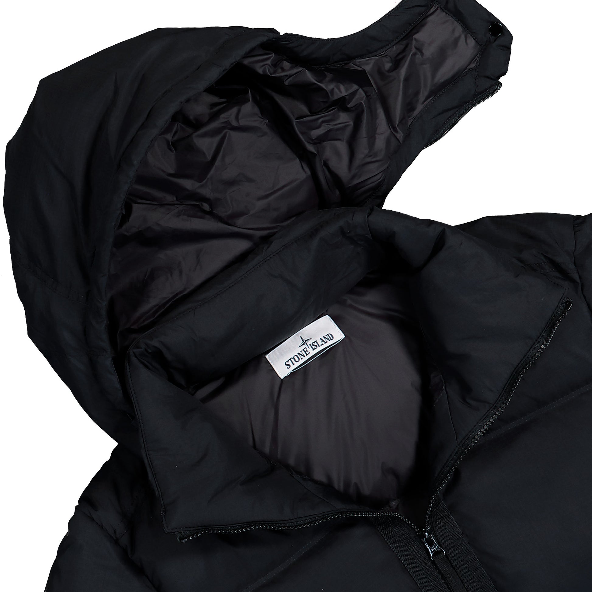 Stone Island Ripstop CORDURA® Tear Resistant Down Jacket With Detachable Hood Black Jackets L2S154100013-S0483 V0029 Detail View 4 | GATE