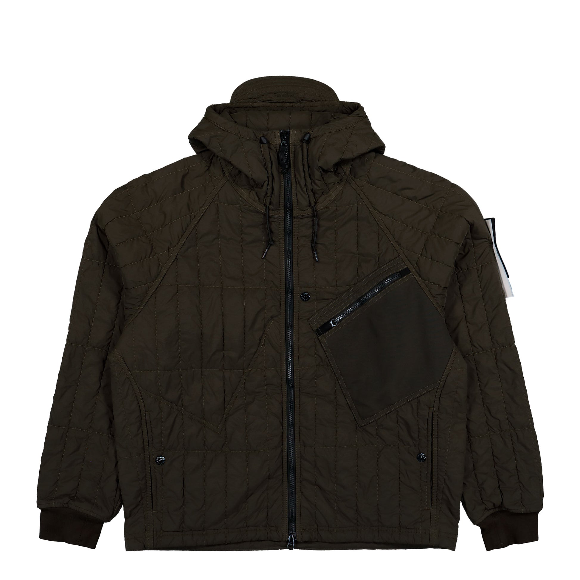 Stone Island Ultralight Nylon Quilted-TC Padded Hooded Jacket With Anti Drop Grey Jackets L2S154100015-S0418 V0078 Detail View 1 | GATE