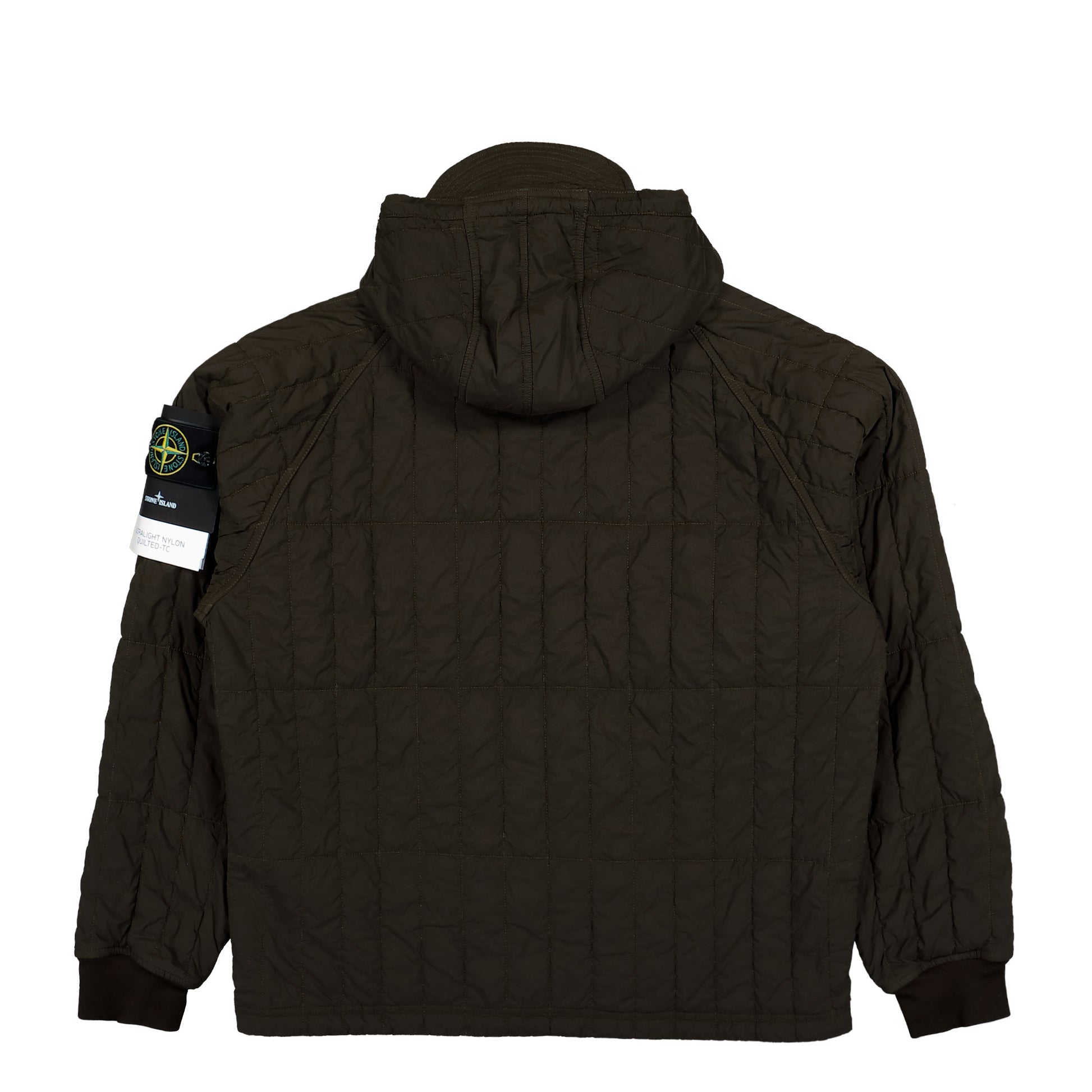 Stone Island Ultralight Nylon Quilted-TC Padded Hooded Jacket With Anti Drop Grey Jackets L2S154100015-S0418 V0078 Detail View 2 | GATE