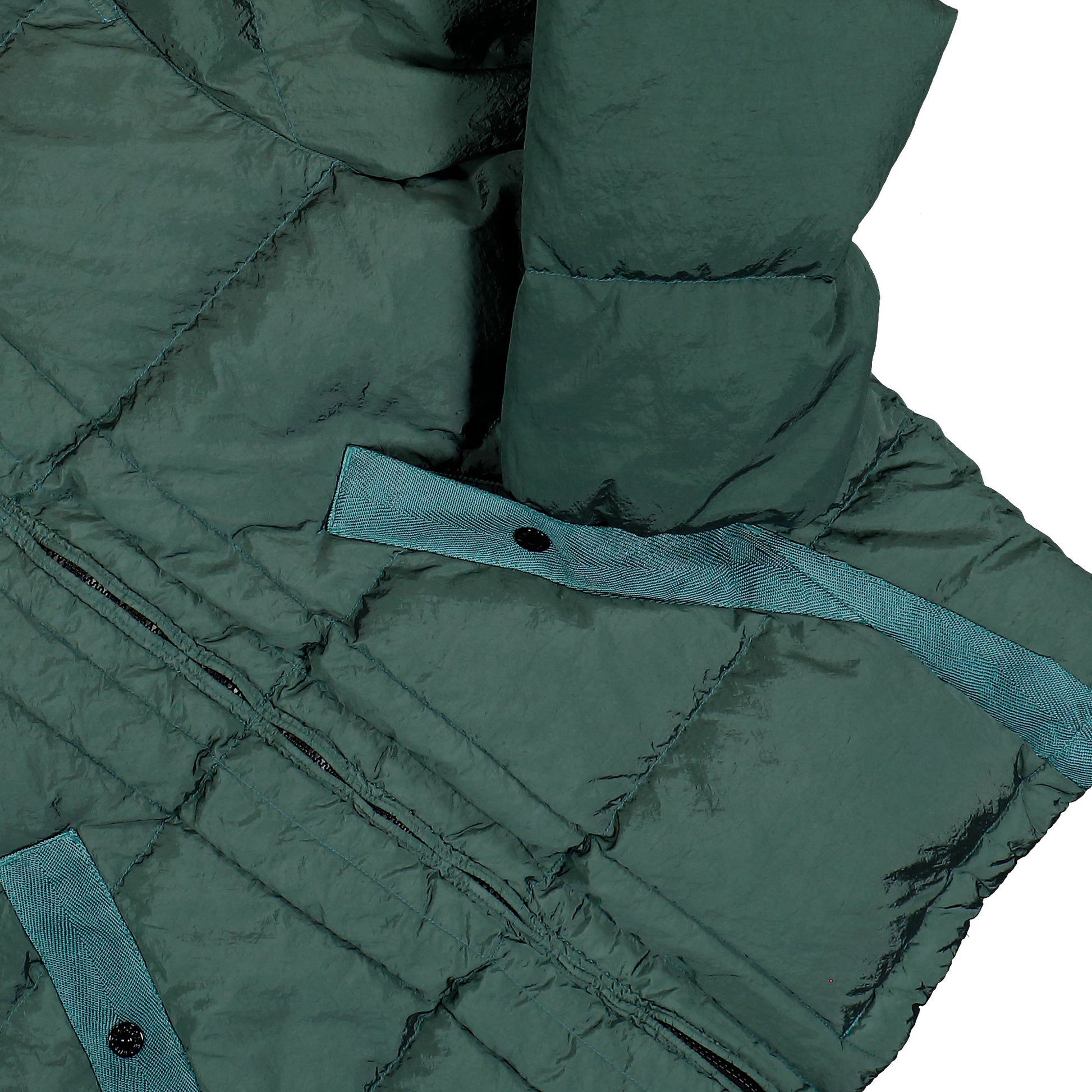 Stone Island Nylon Metal Down Jacket W Anti Drop Finish Ocean Green Jackets L2S154100019-S0019 V005T Detail View 4 | GATE