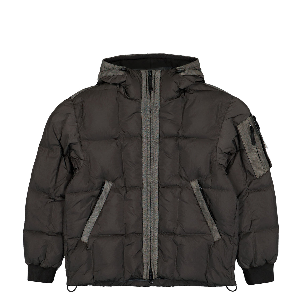 Stone Island Hooded Down Jacket W Wind Resistance And Anti Drop Lead Grey Jackets L2S154100034-S0A23 V0062 Detail View 1 | GATE