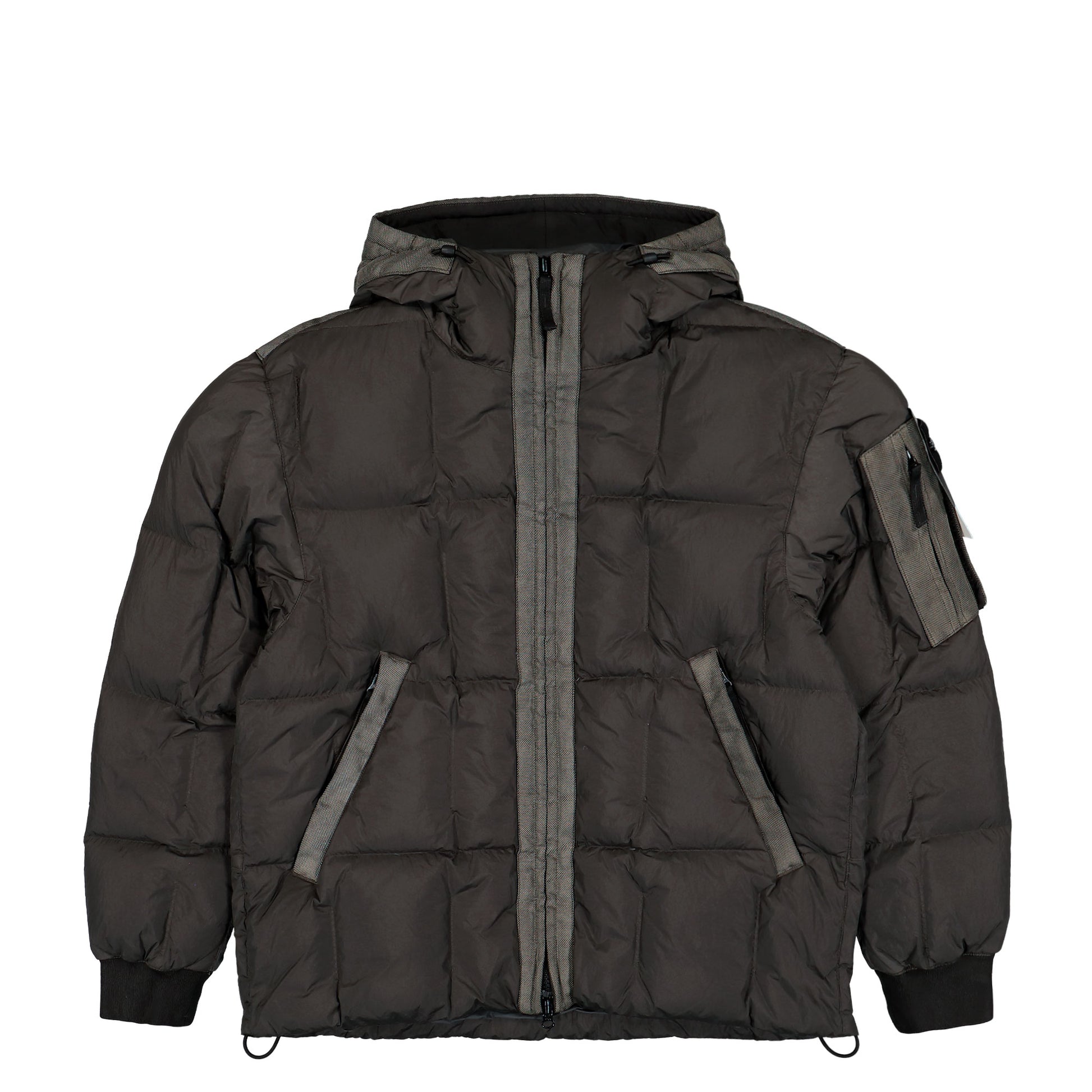 Stone Island Hooded Down Jacket W Wind Resistance And Anti Drop Lead Grey Jackets L2S154100034-S0A23 V0062 Detail View 1 | GATE
