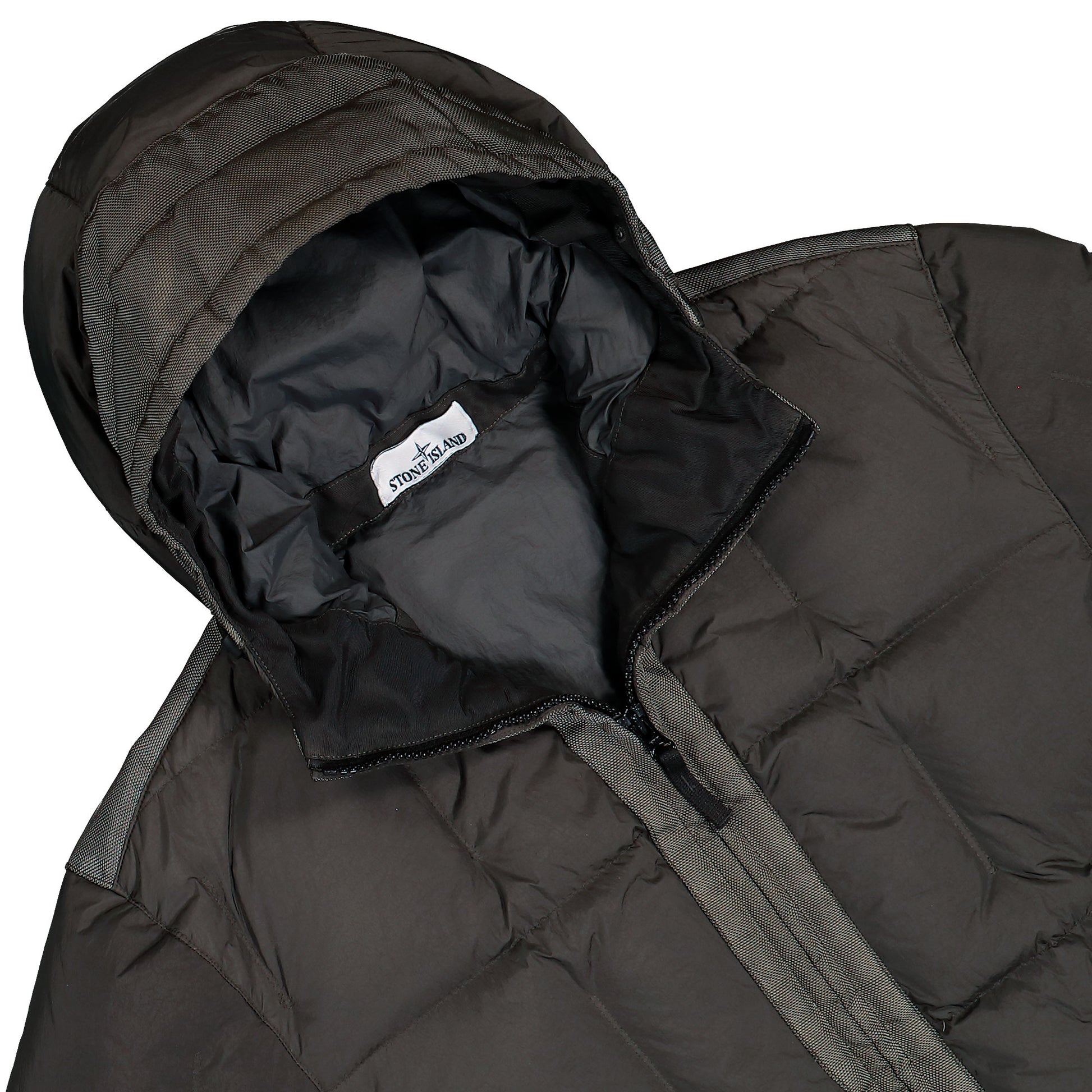 Stone Island Hooded Down Jacket W Wind Resistance And Anti Drop Lead Grey Jackets L2S154100034-S0A23 V0062 Detail View 3 | GATE