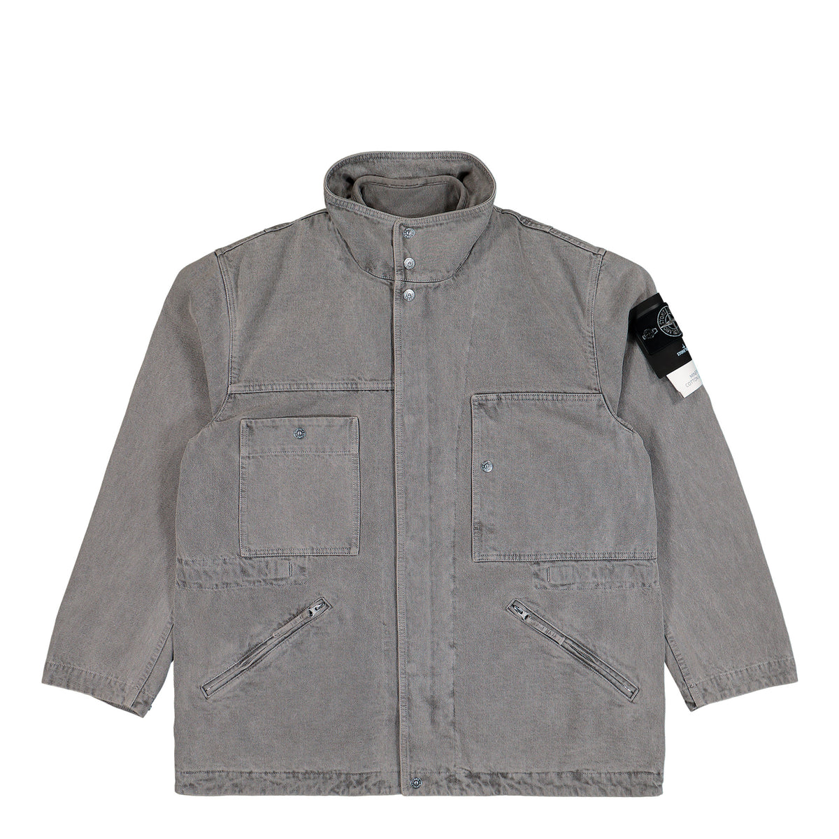 Stone Island Mineral Dyed Cotton Gabardine-TC Jacket W Removable Vest Grey Jackets L2S154100064-S00T4 V0060 Detail View 1 | GATE