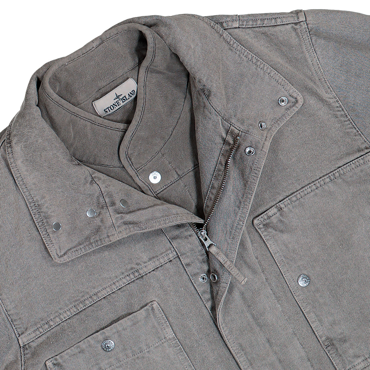 Stone Island Mineral Dyed Cotton Gabardine-TC Jacket W Removable Vest Grey Jackets L2S154100064-S00T4 V0060 Detail View 3 | GATE