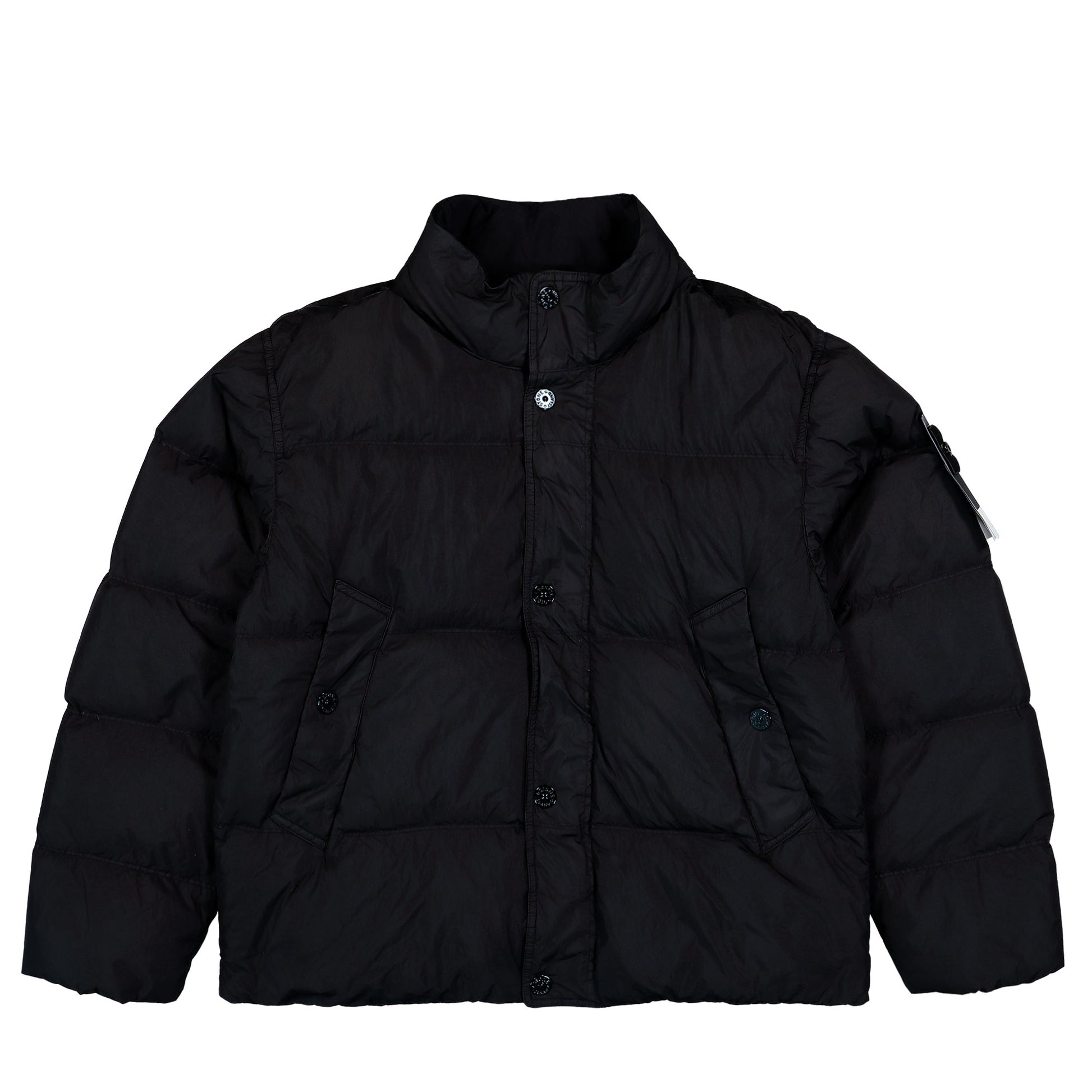 Stone Island Garment Dyed Crinkle Reps NY Down Jacket With Wind Resistance Black Jackets L2S154100109-S0A23 V0029 Detail View 1 | GATE