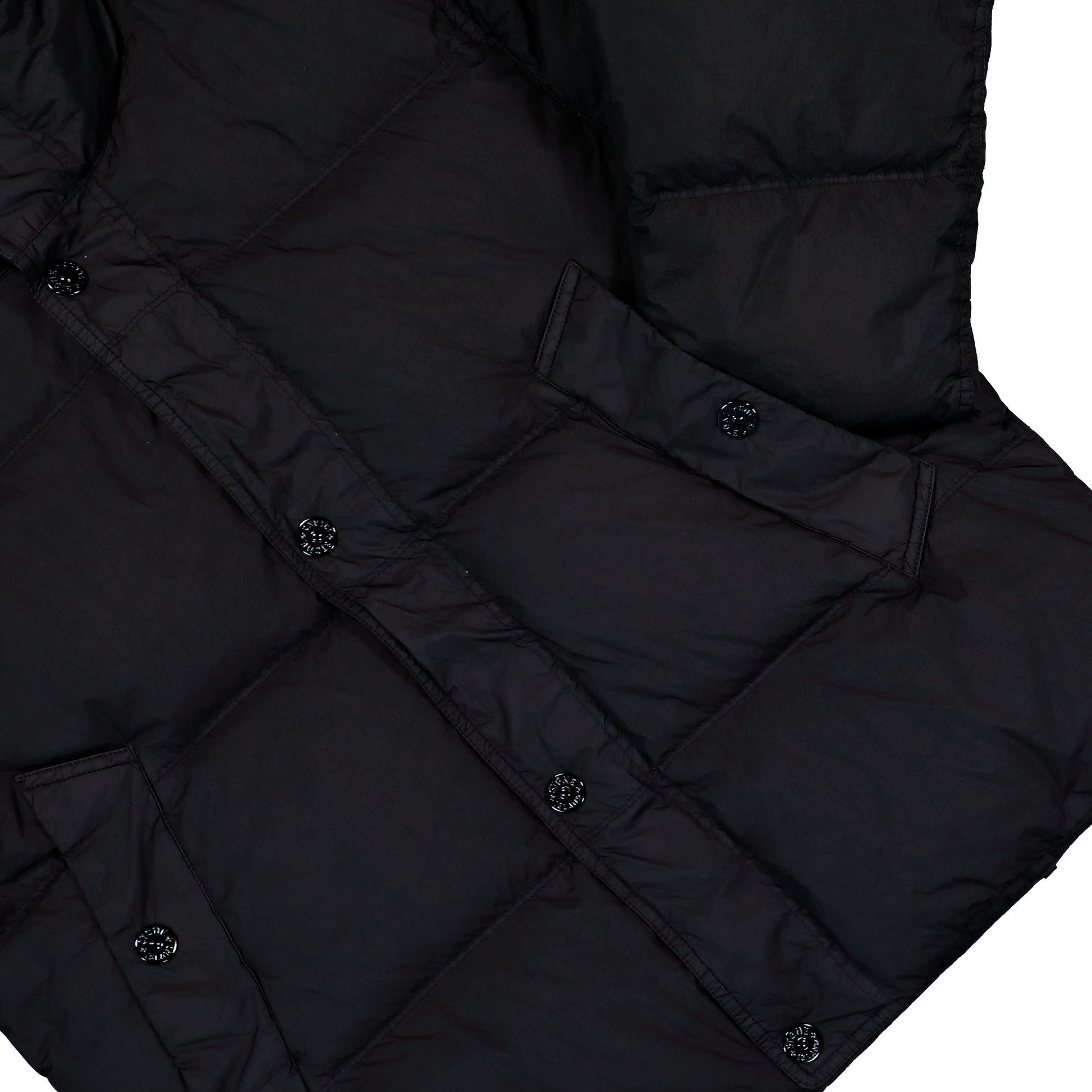 Stone Island Garment Dyed Crinkle Reps NY Down Jacket With Wind Resistance Black Jackets L2S154100109-S0A23 V0029 Detail View 4 | GATE