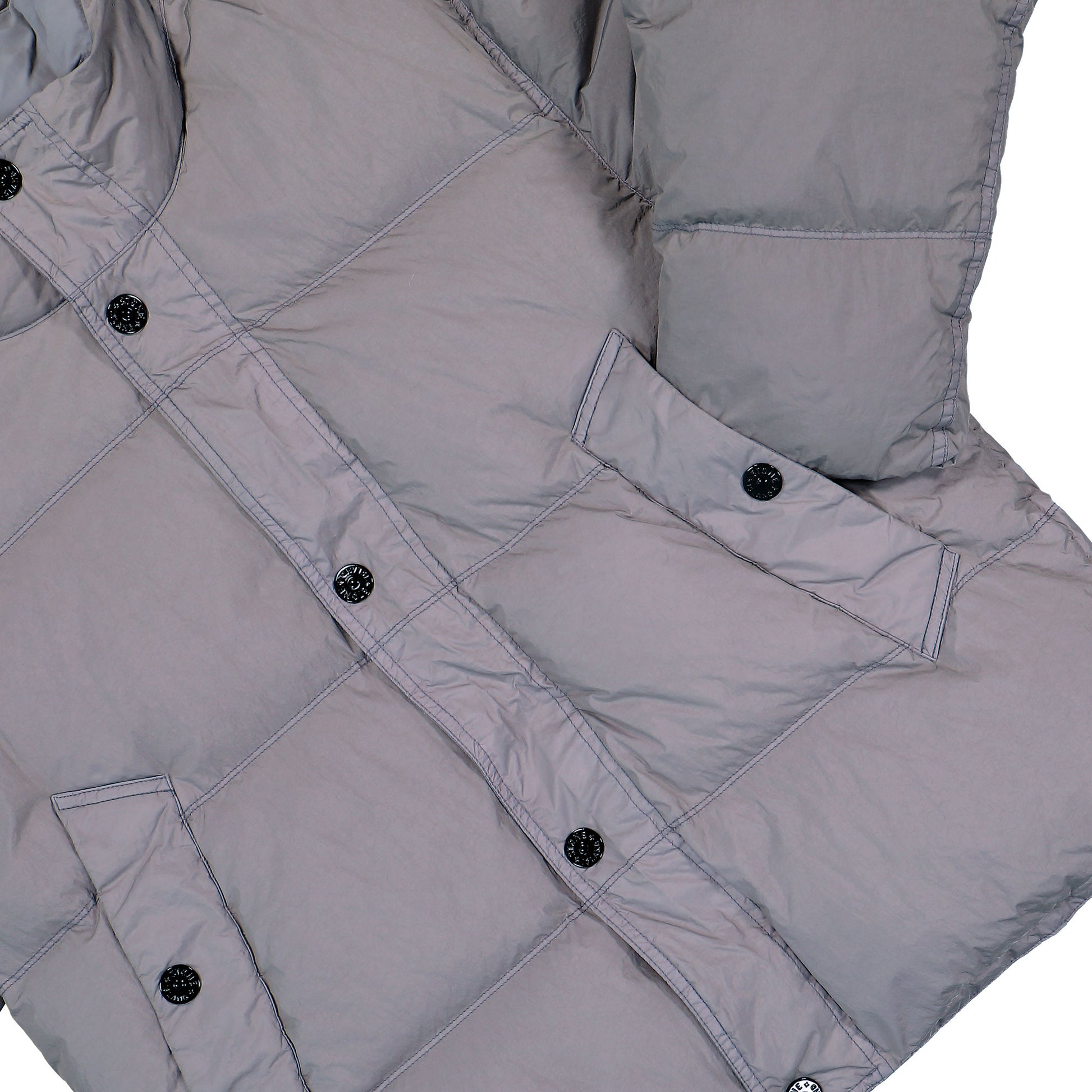 Stone Island Garment Dyed Crinkle Reps NY Down Jacket With Wind Resistance Grey Jackets L2S154100109-S0A23 V0060 Detail View 4 | GATE