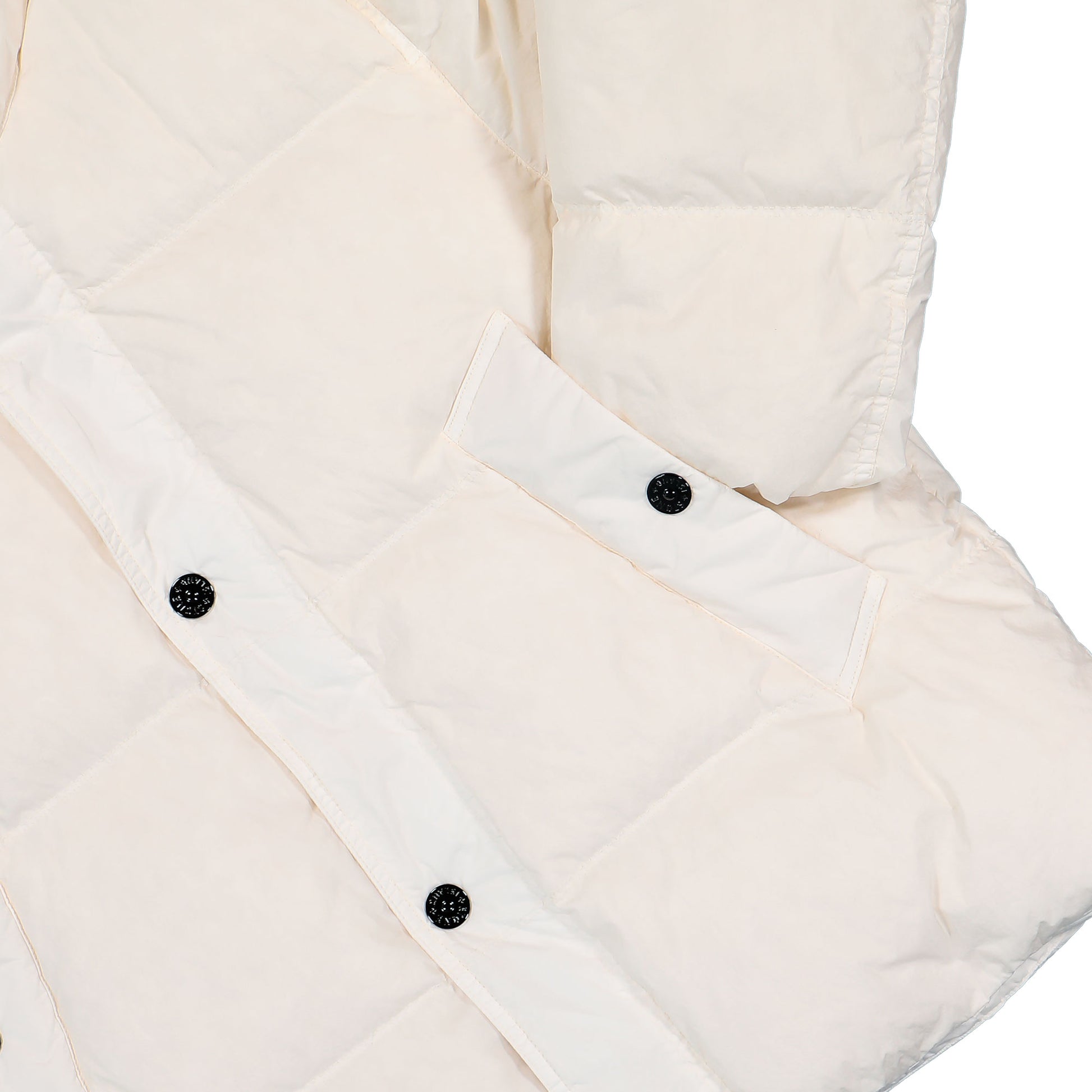 Stone Island Garment Dyed Crinkle Reps NY Down Jacket With Wind Resistance Ivory Jackets L2S154100109-S0A23 V0093 Detail View 4 | GATE