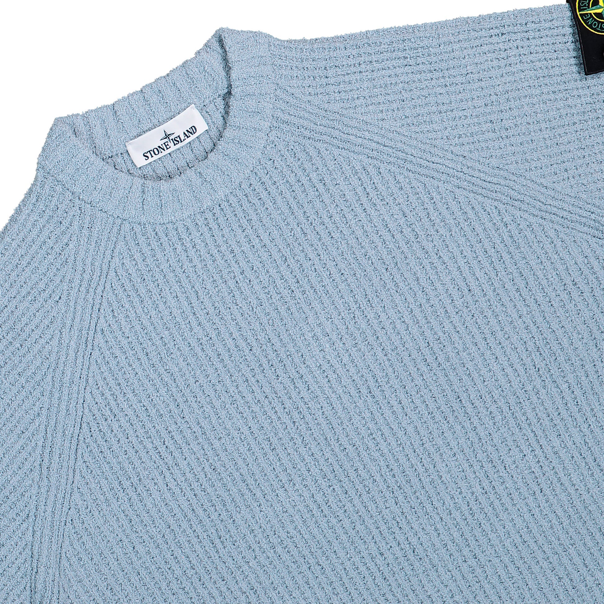 Stone Island Loose-Fit Crewneck Jumper With Raglan Sleeves Ash Grey Knits L2S155100001-S0N17 V0049 Detail View 3 | GATE
