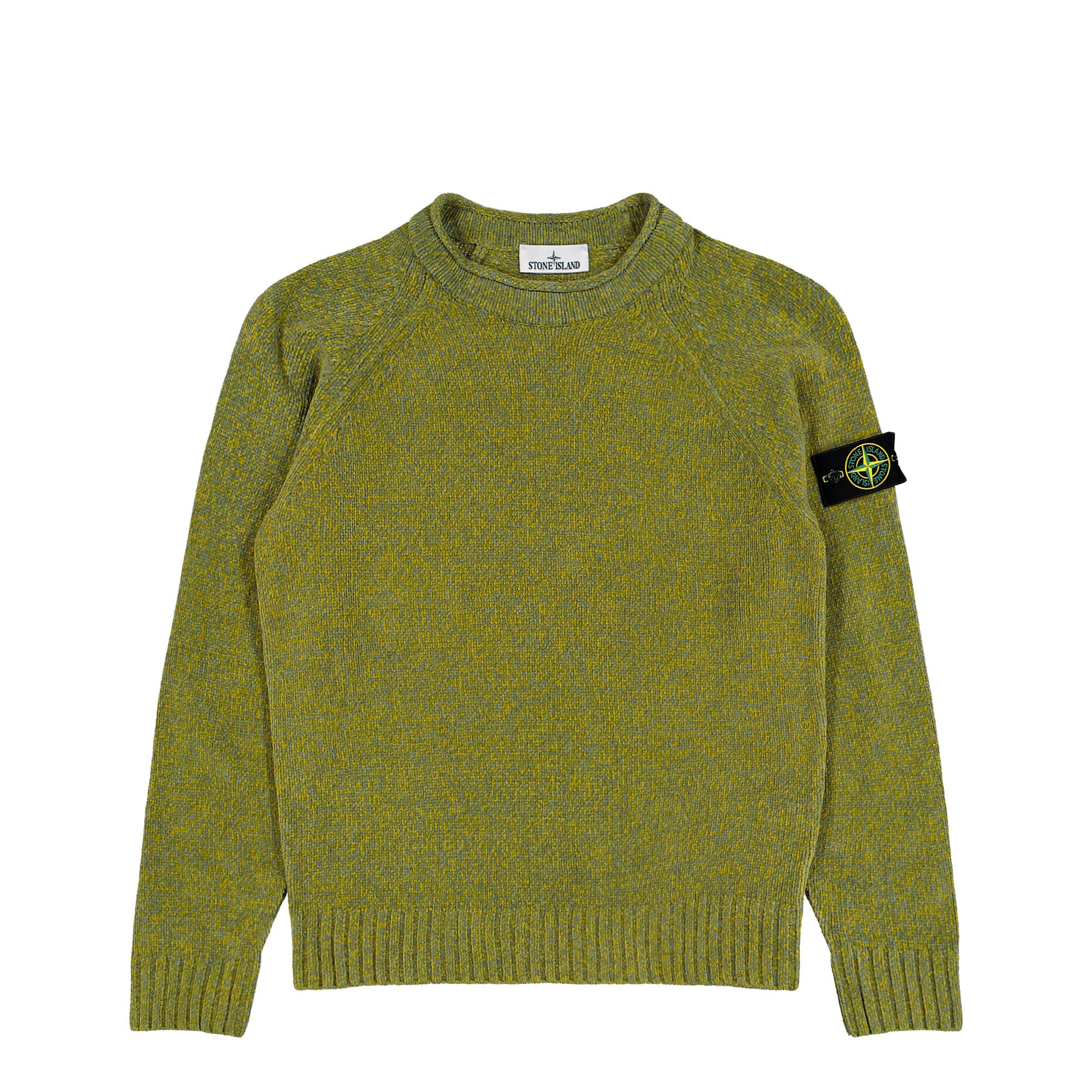 Stone Island Loose-Fit Knitted Crew Neck Jumper Cactus Melange Sweatshirts L2S155100013-S0N16 V0M5R Detail View 1 | GATE