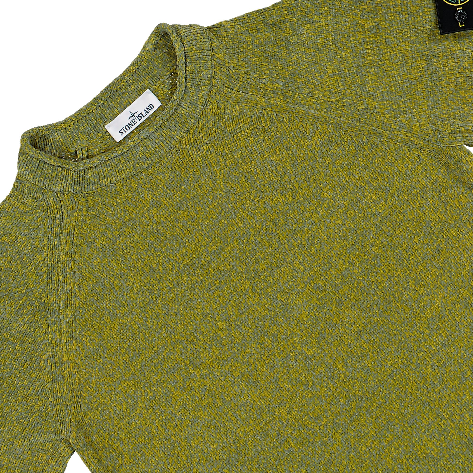 Stone Island Loose-Fit Knitted Crew Neck Jumper Cactus Melange Sweatshirts L2S155100013-S0N16 V0M5R Detail View 3 | GATE