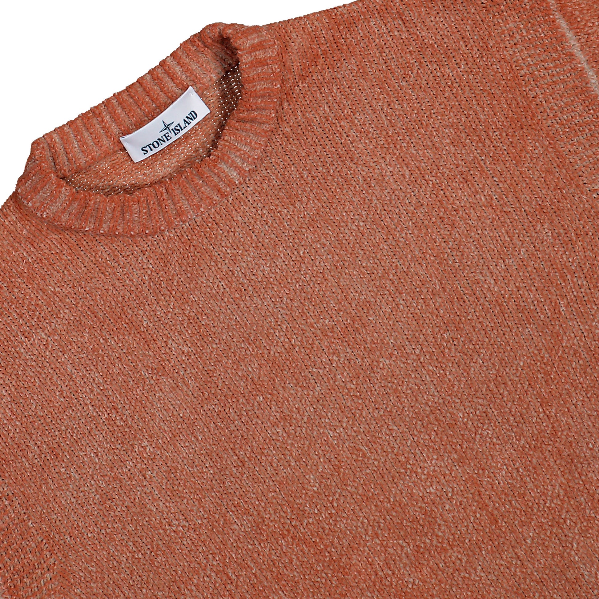 Stone Island Loose-Fit Crewneck Jumper With Contrast Stitch Details Burnt Orange Knits L2S155100016-S00Z8 V003B Detail View 3 | GATE
