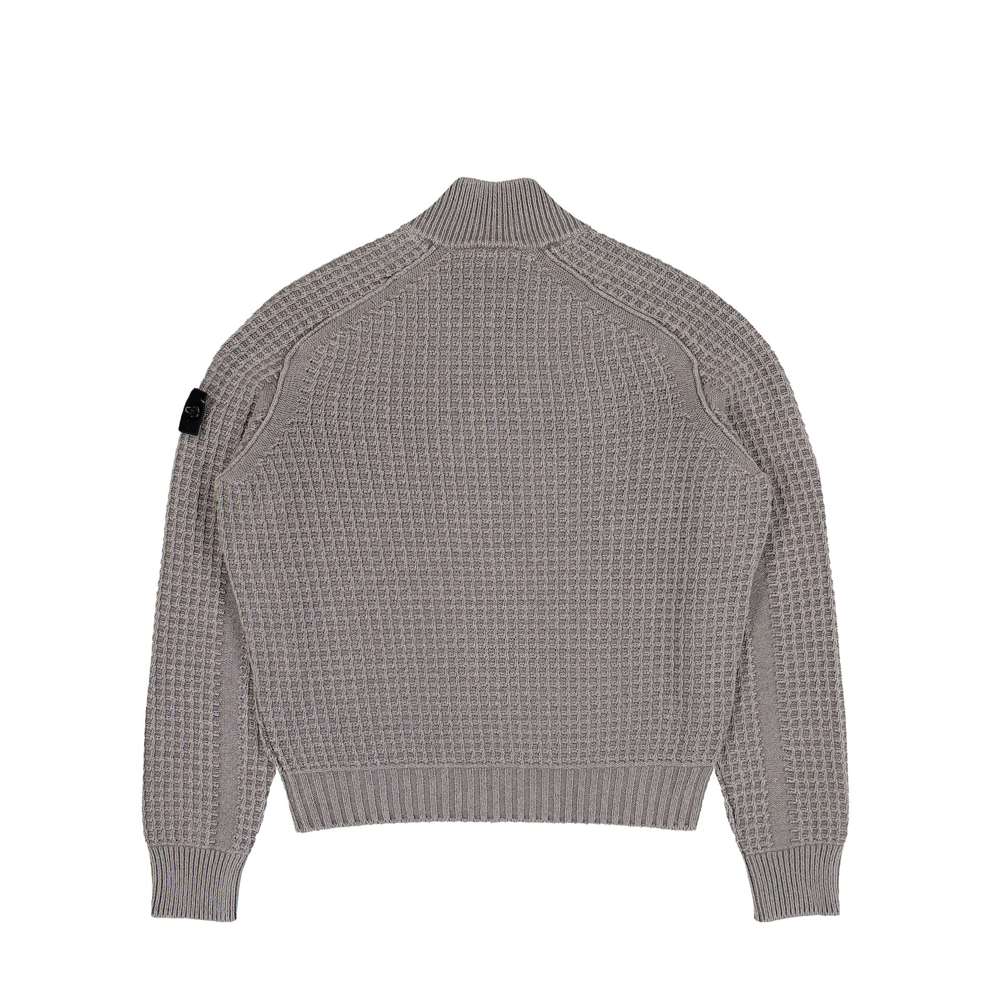 Stone Island Knitted Full-Zip Cardigan Grey Cardigans L2S155100034-S00TC V0060 Detail View 2 | GATE