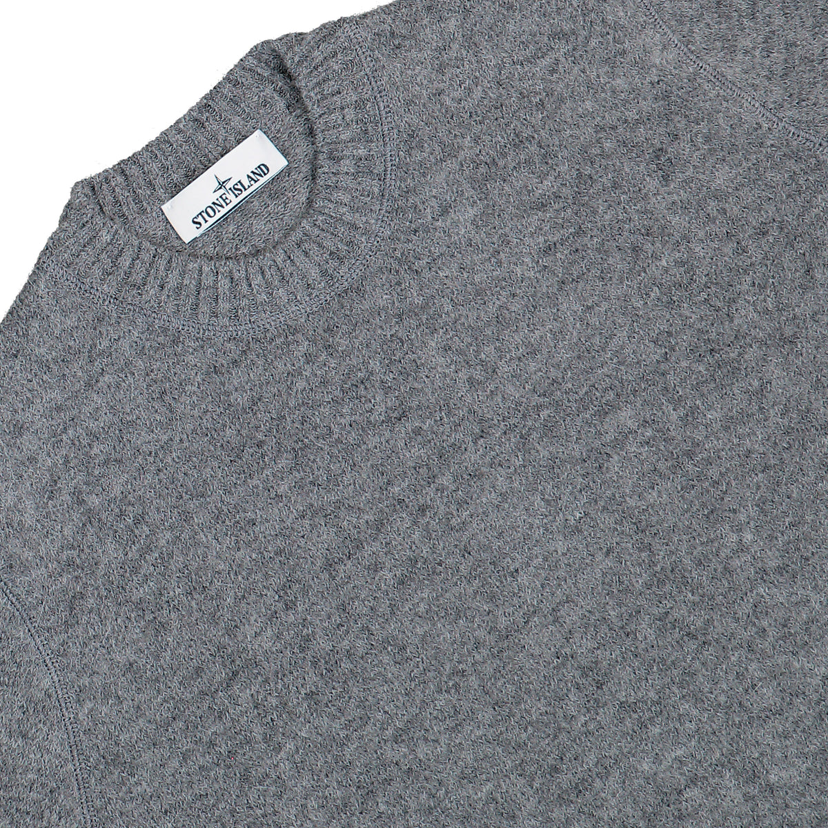 Stone Island Knitted Crewneck Wool Sweater Grey Sweatshirts L2S155100050-S0N22 V0M60 Detail View 3 | GATE