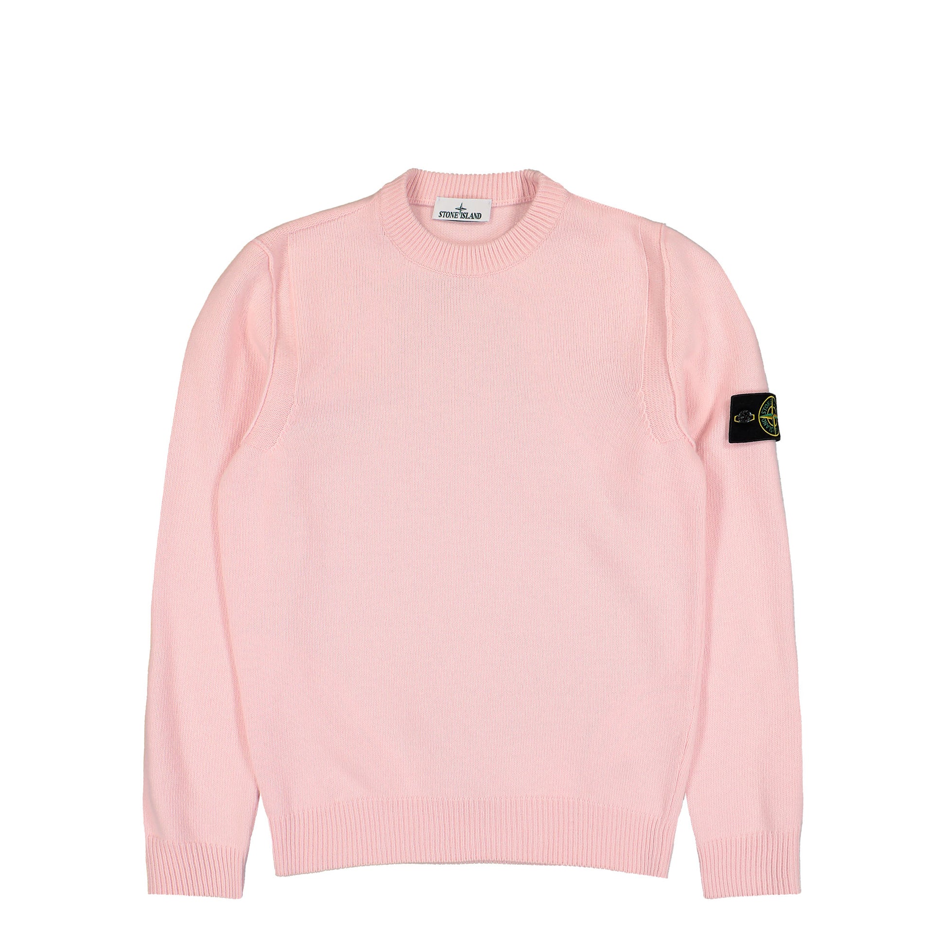Stone Island Lambswool Crewneck Jumper W Ribbed Trims Antique Rose Sweatshirts L2S155100072-S00A3 V0082 Detail View 1 | GATE