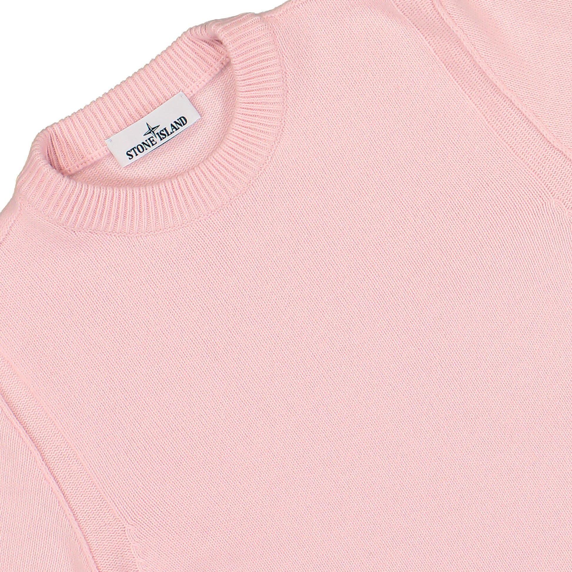Stone Island Lambswool Crewneck Jumper W Ribbed Trims Antique Rose Sweatshirts L2S155100072-S00A3 V0082 Detail View 3 | GATE