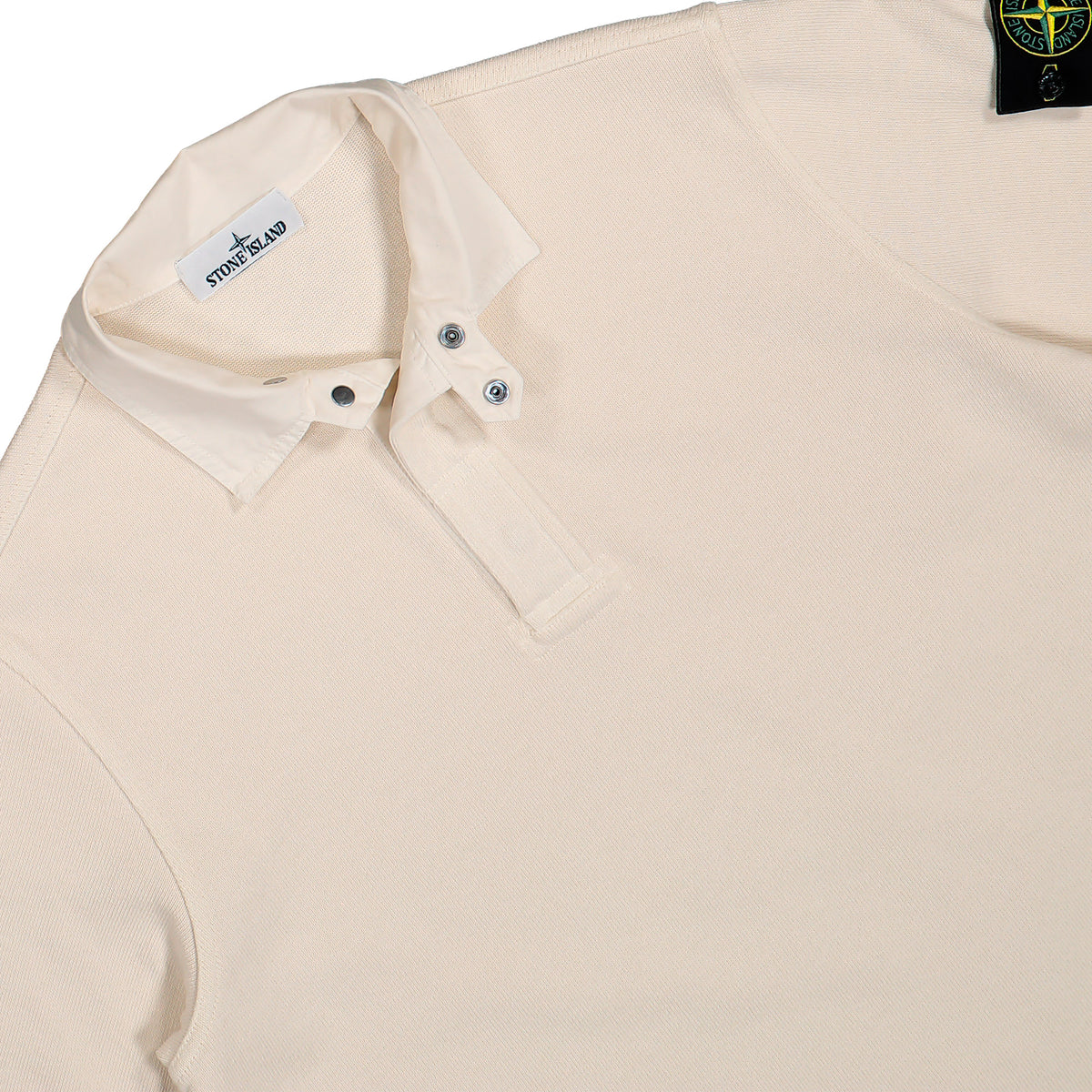 Stone Island Polo Collar Sweatshirt W Snap Placket Ivory Sweatshirts L2S156100001-S0406 V0093 Detail View 3 | GATE