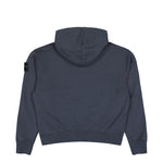 Stone Island Oversized Zip-Up Hooded Sweatshirt With Pockets Blue Navy Sweatshirts L2S156100009-S0051 V002A Detail View 2 | GATE
