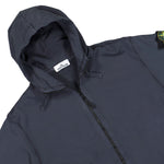Stone Island Oversized Zip-Up Hooded Sweatshirt With Pockets Blue Navy Sweatshirts L2S156100009-S0051 V002A Detail View 3 | GATE