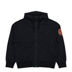 Stone Island Oversized Zip-Up Hooded Sweatshirt With Vertical Placement Print Black  Knits L2S156100009-S0467 V0029 Detail View 1 | GATE
