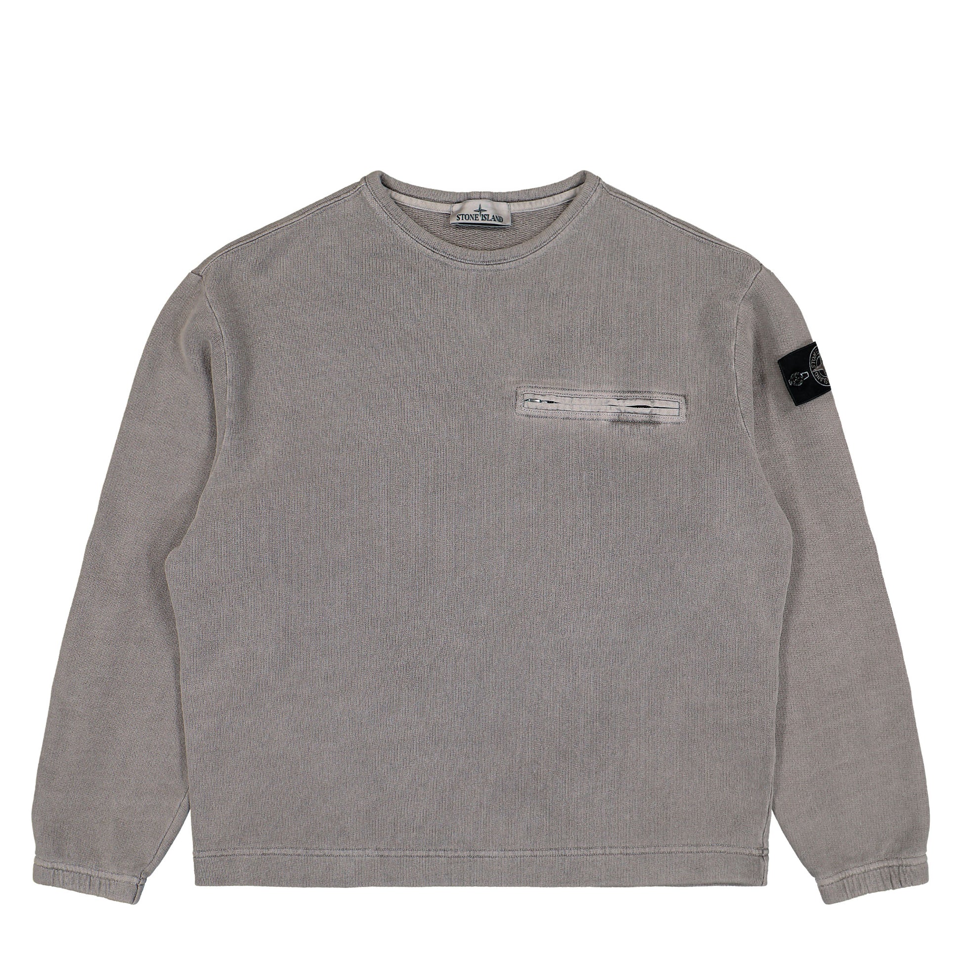 Stone Island Sweatshirt W Zipped Chest Pocket Grey Sweatshirts L2S156100028-S00T7 V0060 Detail View 1 | GATE