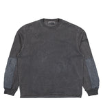 Stone Island Uneven Pigment Dyed Oversized Crewneck Sweatshirt With Contrast Fabric Panels Black  Sweatshirts L2S156100033-S00V2 V0029 Detail View 1 | GATE
