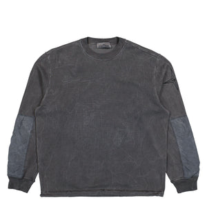 Stone Island Uneven Pigment Dyed Oversized Crewneck Sweatshirt With Contrast Fabric Panels Black  Sweatshirts L2S156100033-S00V2 V0029 Detail View 1 | GATE
