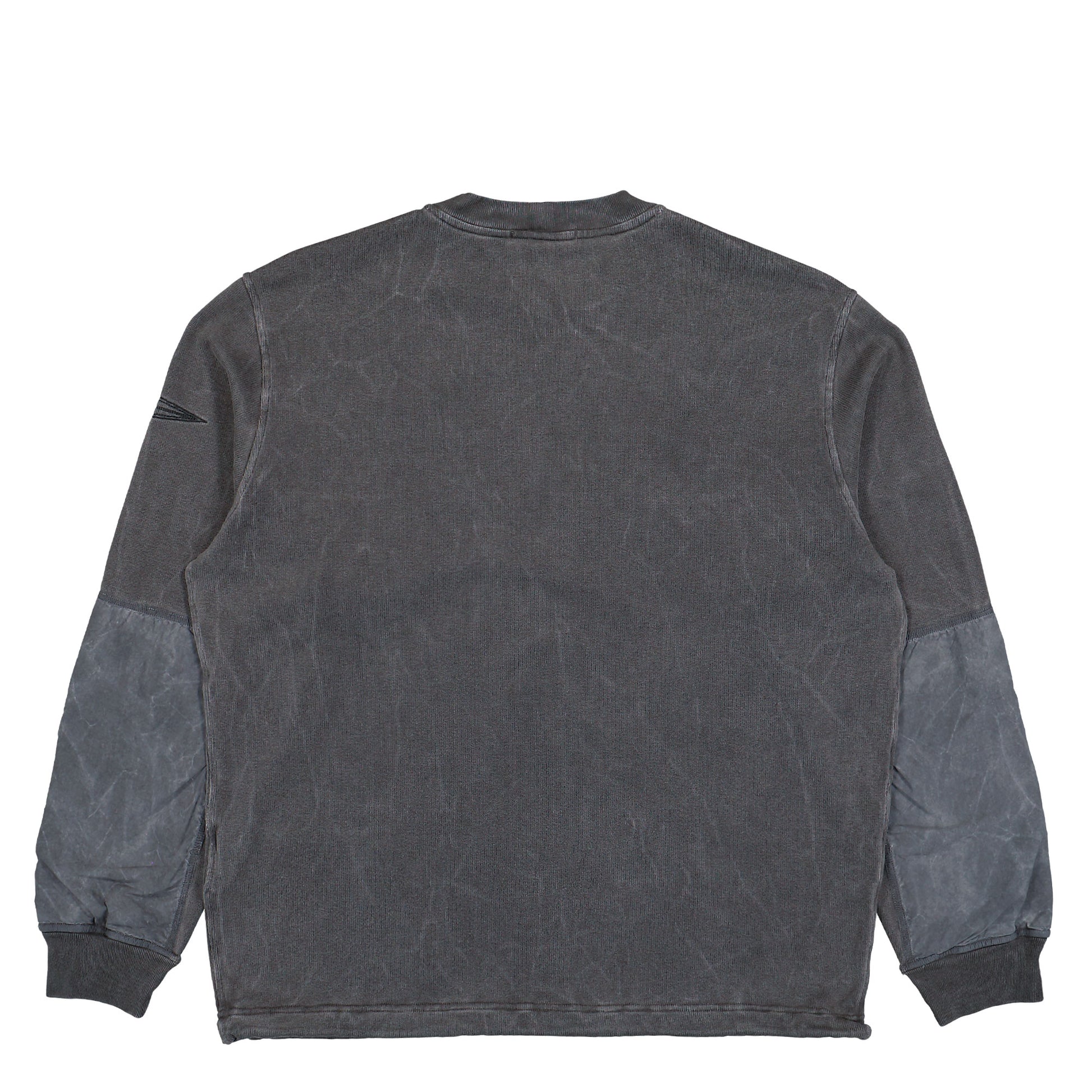 Stone Island Uneven Pigment Dyed Oversized Crewneck Sweatshirt With Contrast Fabric Panels Black  Sweatshirts L2S156100033-S00V2 V0029 Detail View 2 | GATE
