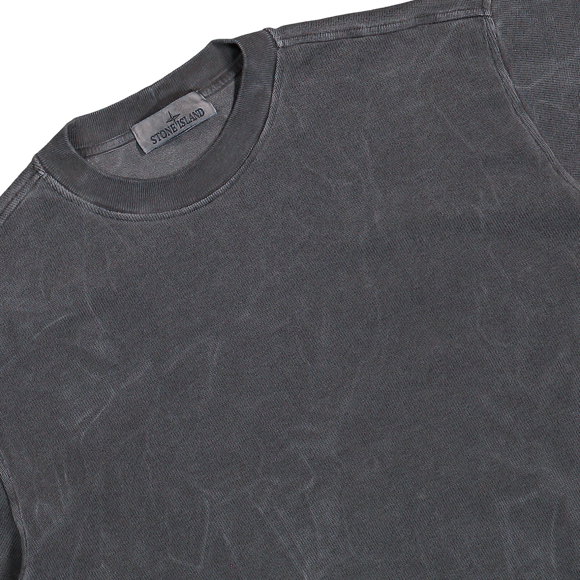 Stone Island Uneven Pigment Dyed Oversized Crewneck Sweatshirt With Contrast Fabric Panels Black  Sweatshirts L2S156100033-S00V2 V0029 Detail View 3 | GATE
