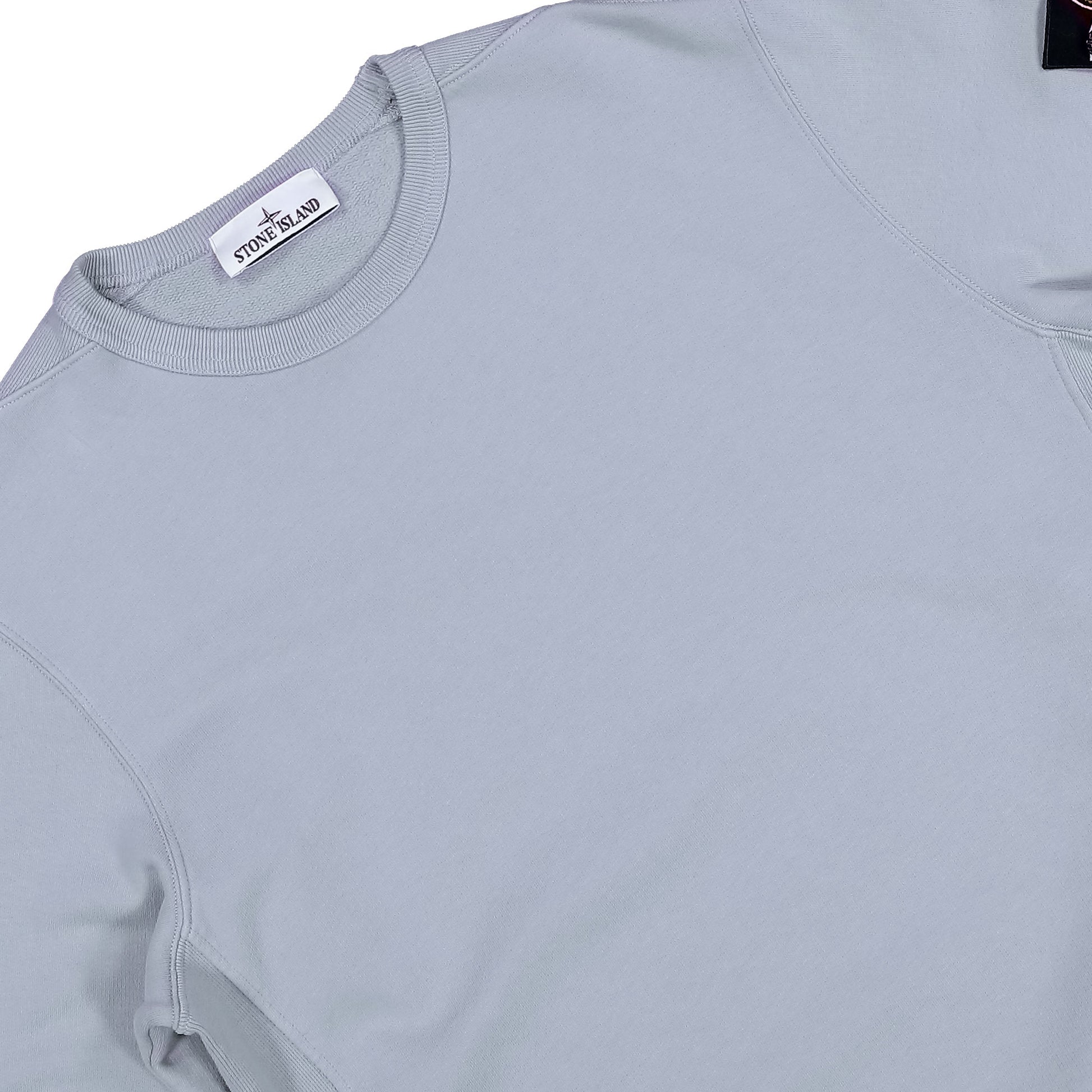 Stone Island Garment Dyed Sweatshirt With Compass Badge Ash Grey Sweatshirts L2S156100049-S0A20 V0049 Detail View 3 | GATE