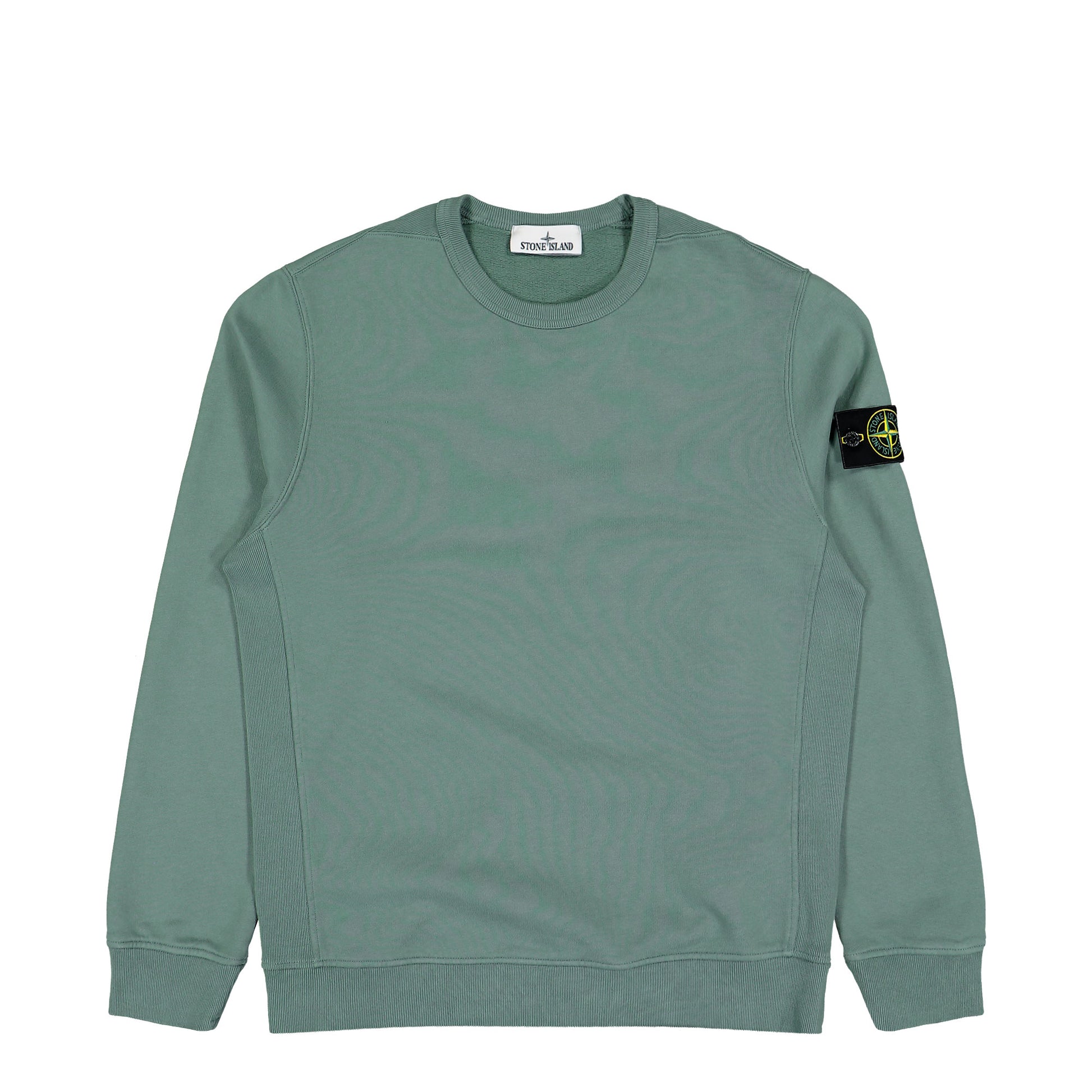 Stone Island Garment Dyed Sweatshirt With Compass Badge Ocean Green Sweatshirts L2S156100049-S0A20 V005T Detail View 1 | GATE