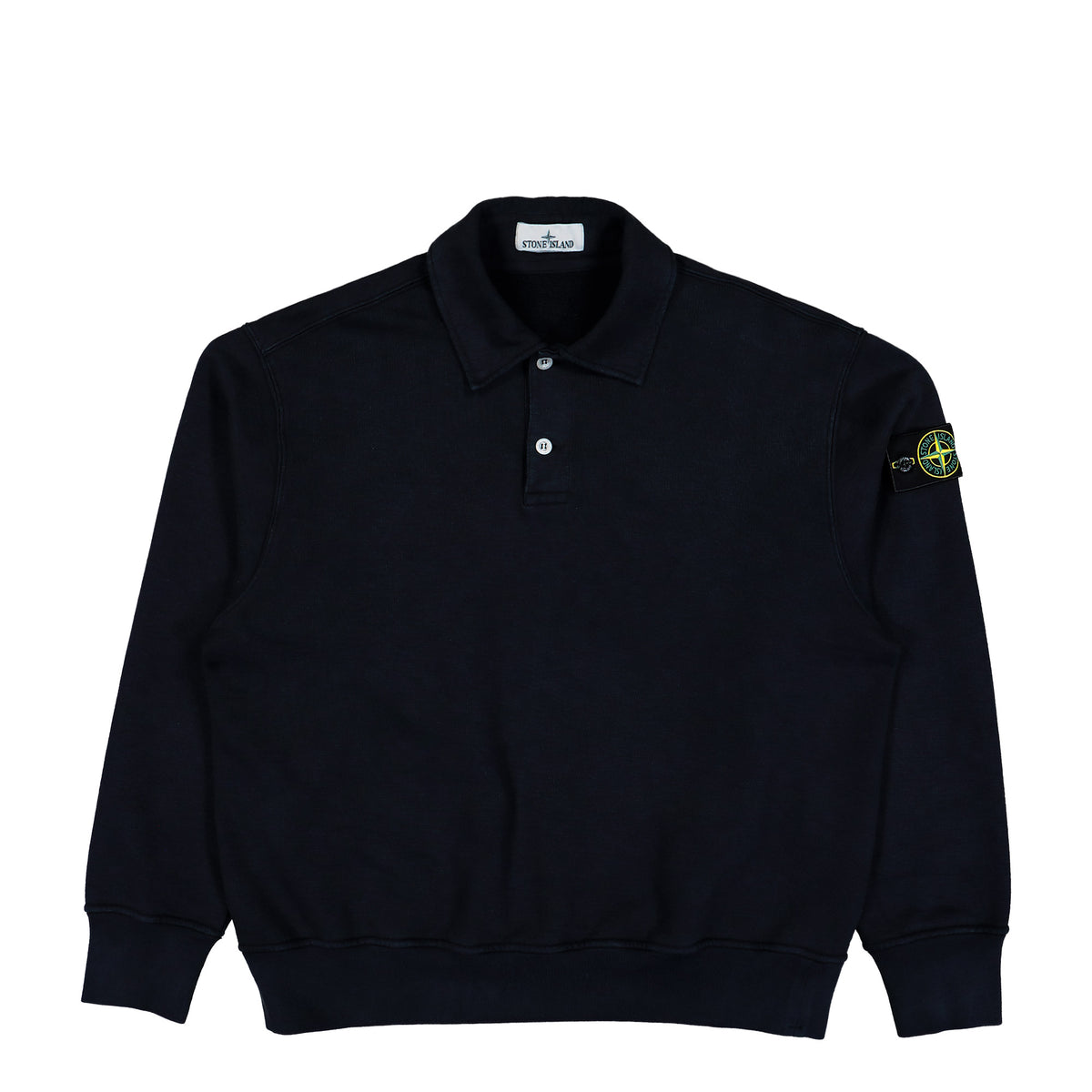 Stone Island Crewneck Sweatshirt W Button Fastening Navy Blue Sweatshirts L2S156100054-S0458 V0020 Detail View 1 | GATE