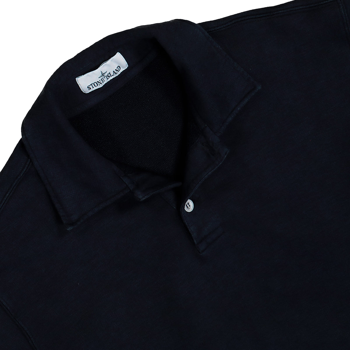 Stone Island Crewneck Sweatshirt W Button Fastening Navy Blue Sweatshirts L2S156100054-S0458 V0020 Detail View 3 | GATE