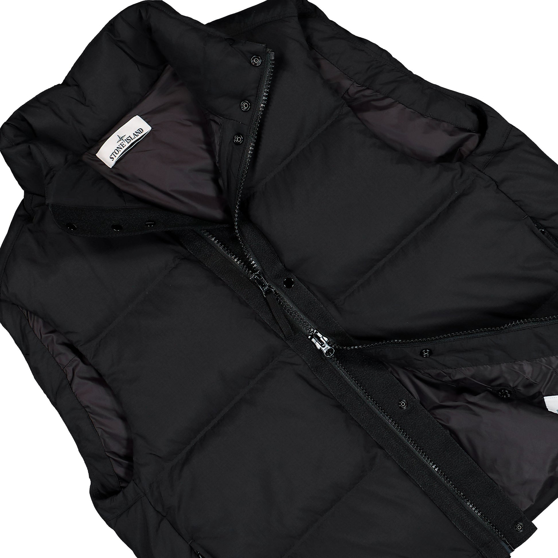 Stone Island Ripstop Cordura® Lightweight Down Vest W Zip Pockets Black Vests L2S15G100004-S0483 V0029 Detail View 3 | GATE