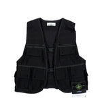 Stone Island Monofilament Organza Utility Vest With Pockets And Adjustable Belts Black Vests L2S15G100016-S0424 V0029 Detail View 1 | GATE