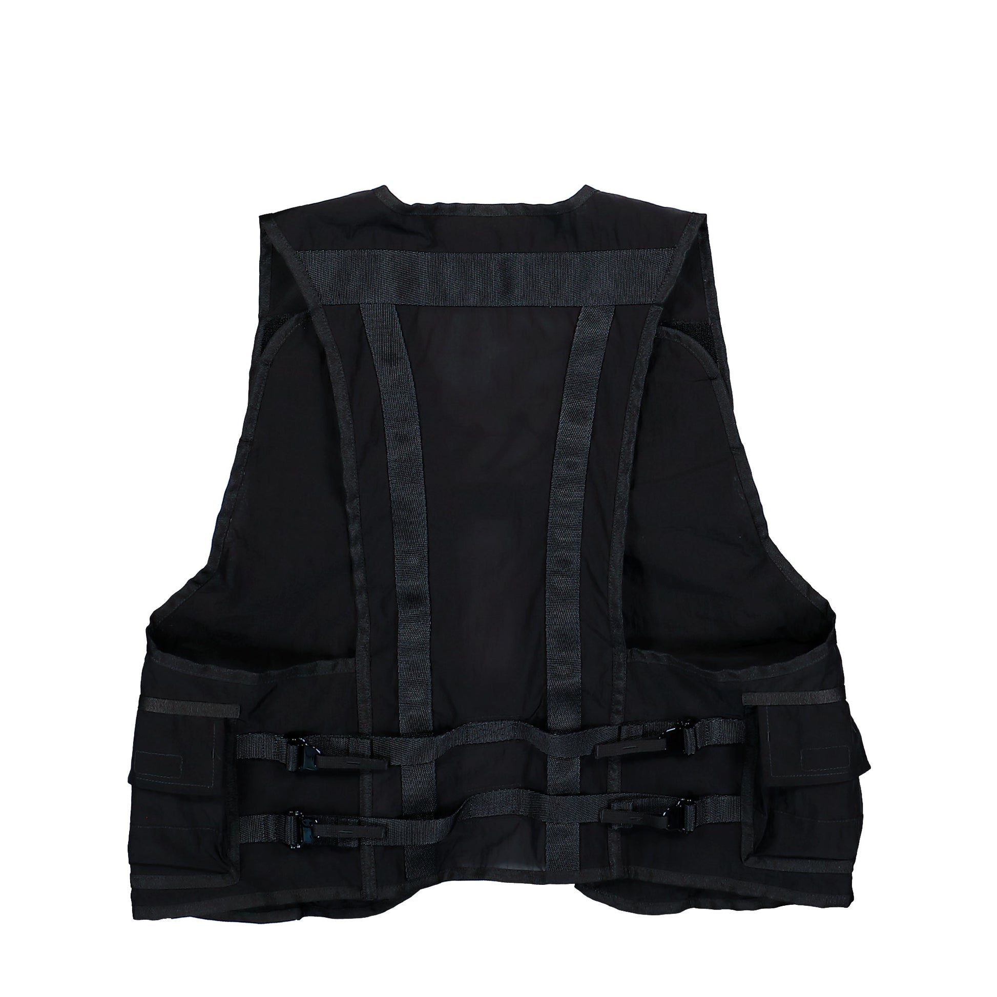 Stone Island Monofilament Organza Utility Vest With Pockets And Adjustable Belts Black Vests L2S15G100016-S0424 V0029 Detail View 2 | GATE