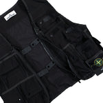 Stone Island Monofilament Organza Utility Vest With Pockets And Adjustable Belts Black Vests L2S15G100016-S0424 V0029 Detail View 4 | GATE