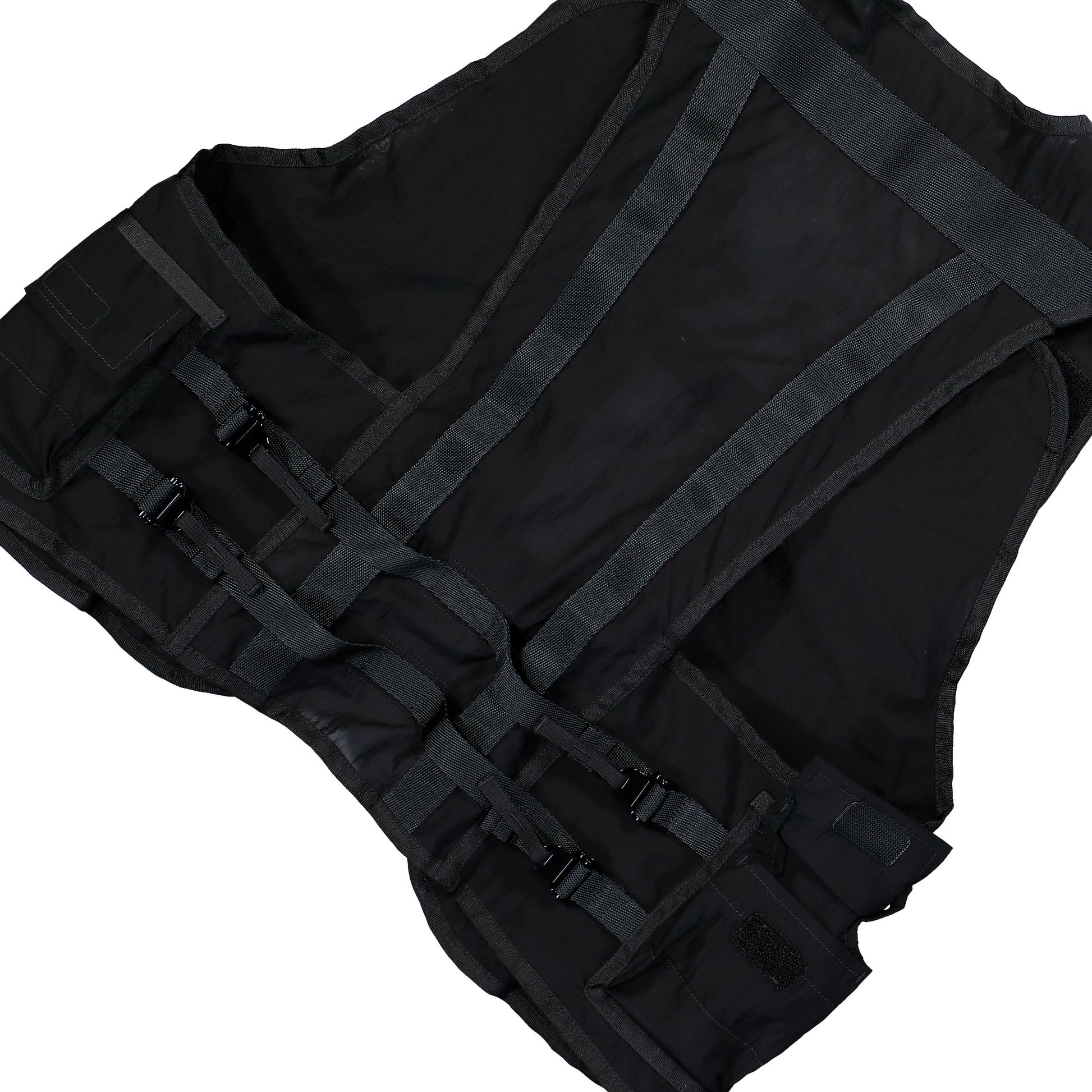 Stone Island Monofilament Organza Utility Vest With Pockets And Adjustable Belts Black Vests L2S15G100016-S0424 V0029 Detail View 5 | GATE
