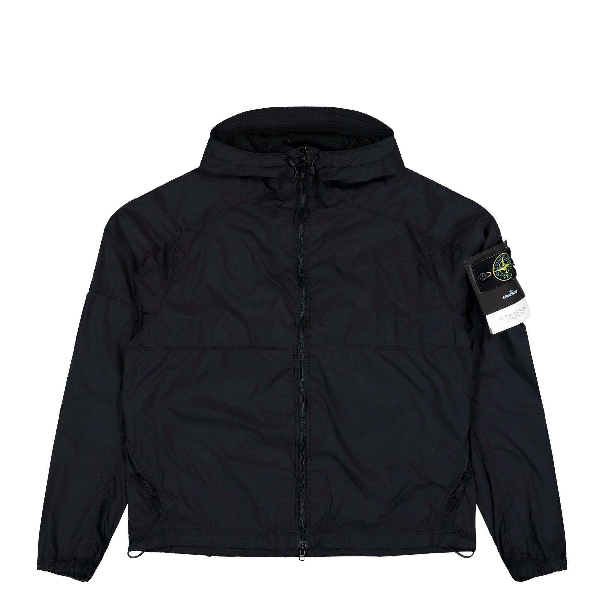 Stone Island Ultralight Stretch-TC Hooded Jacket W Anti Drop Finish Black Jackets L2S15Q100020-S0474 V0029 Detail View 1 | GATE