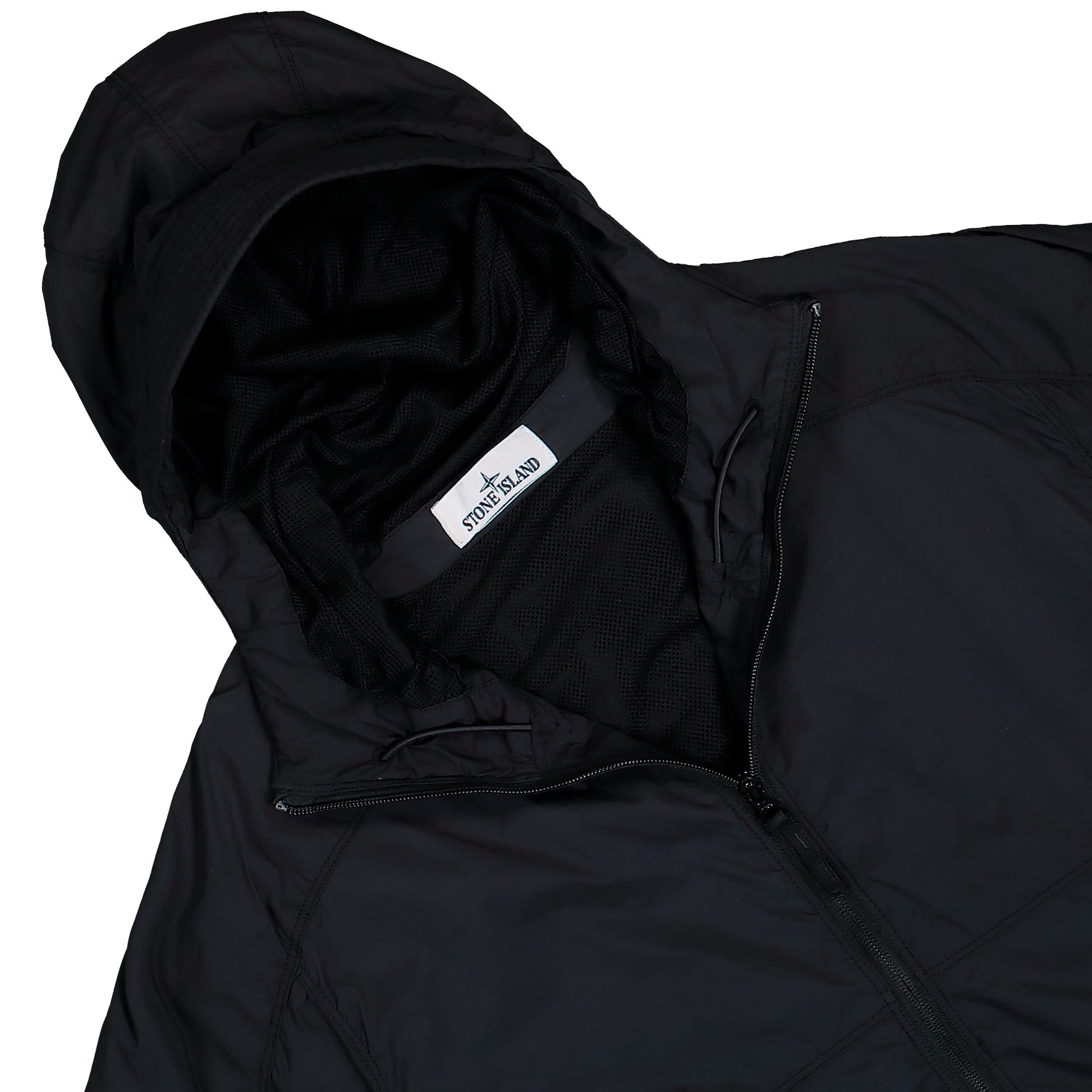Stone Island Ultralight Stretch-TC Hooded Jacket W Anti Drop Finish Black Jackets L2S15Q100020-S0474 V0029 Detail View 3 | GATE