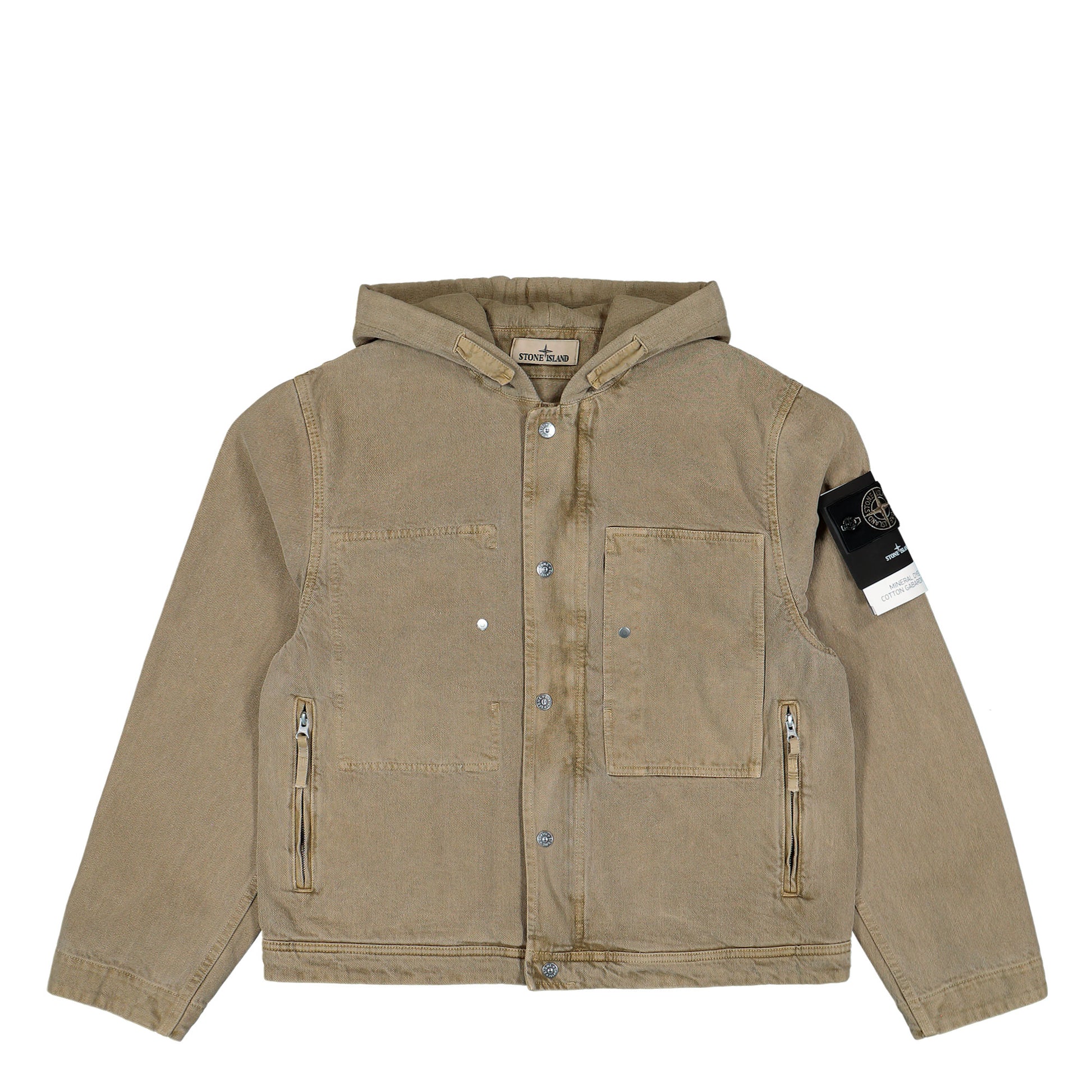 Stone Island Gabardine-TC Hooded Jacket W Multiple Pockets Military Green Jackets L2S15Q100045-S00T4 V005G Detail View 1 | GATE