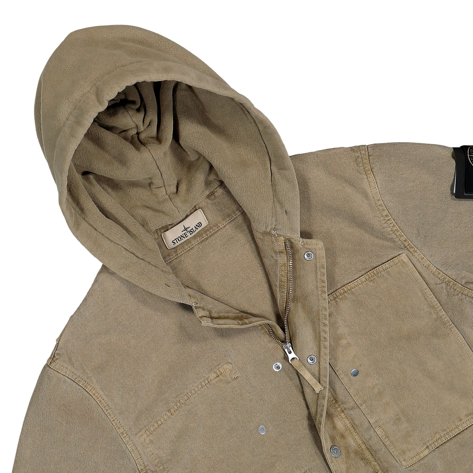 Stone Island Gabardine-TC Hooded Jacket W Multiple Pockets Military Green Jackets L2S15Q100045-S00T4 V005G Detail View 3 | GATE