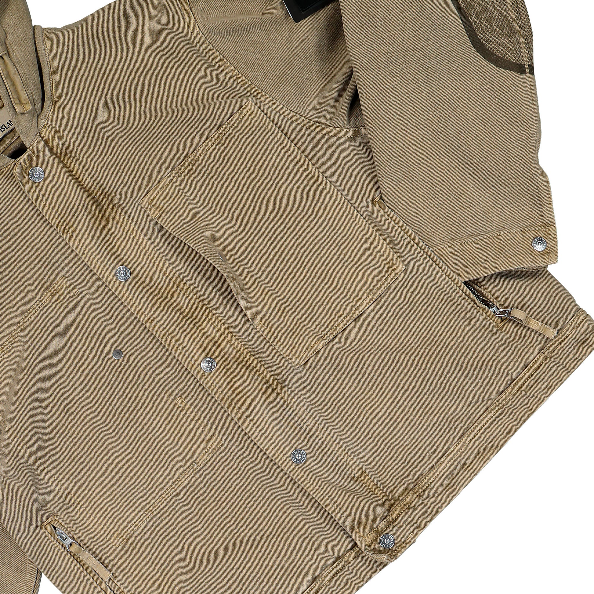 Stone Island Gabardine-TC Hooded Jacket W Multiple Pockets Military Green Jackets L2S15Q100045-S00T4 V005G Detail View 4 | GATE