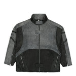 Panelled Hooded Leather Jacket